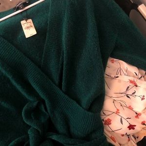 Express green cross sweater